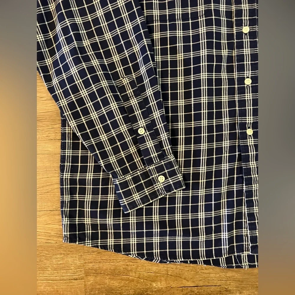 Polo Ralph Lauren Men’s Large Whitfield Classic Fit Work‎ Shirt Blue Plaid E28